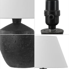 18 Inches Coal Black Matte Concrete Designer Table Lamps-4