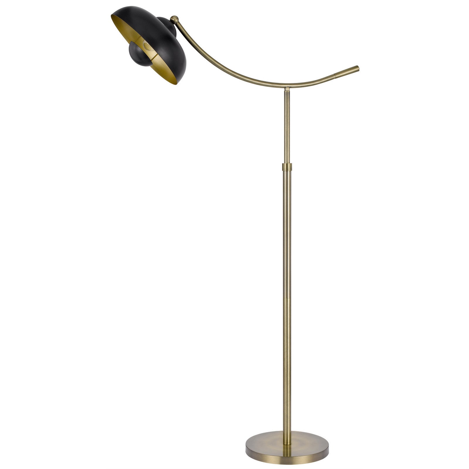 66" Bronze Adjustable Arc Floor Lamp With Bronze Dome Shade-1