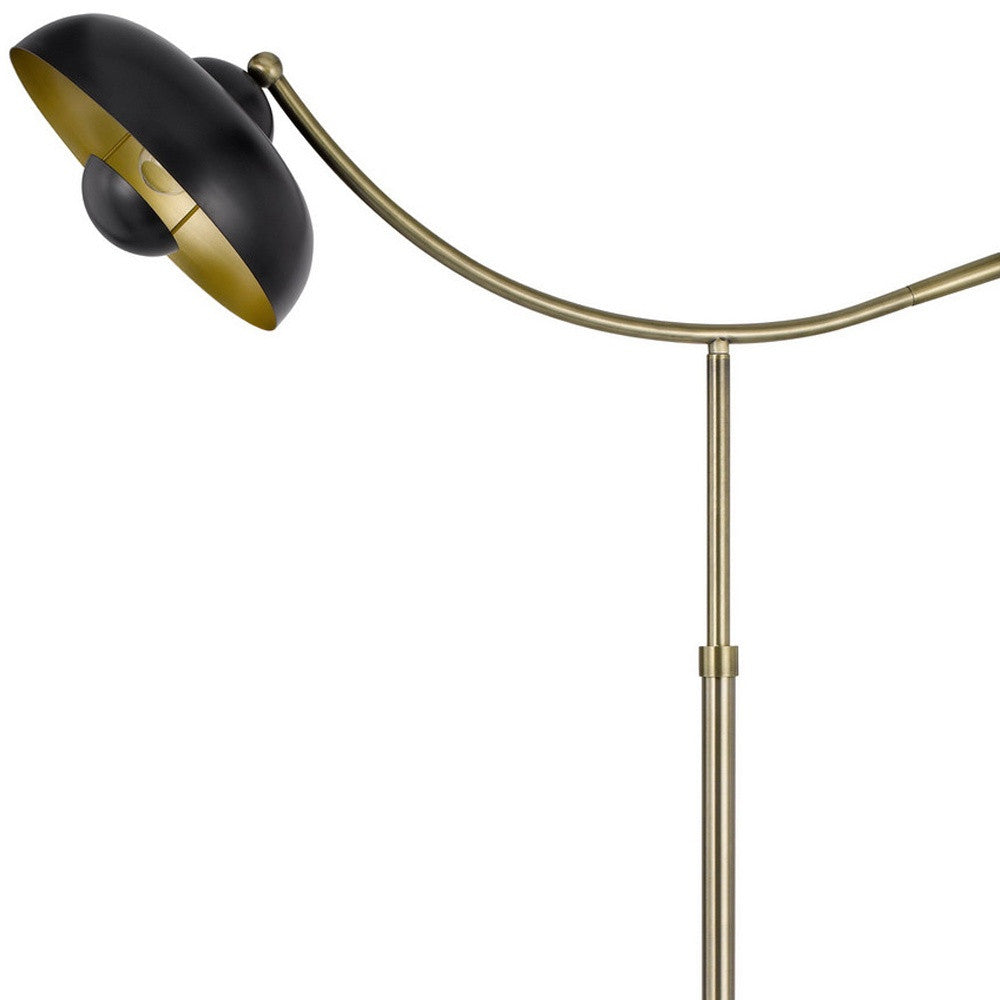 66" Bronze Adjustable Arc Floor Lamp With Bronze Dome Shade-4