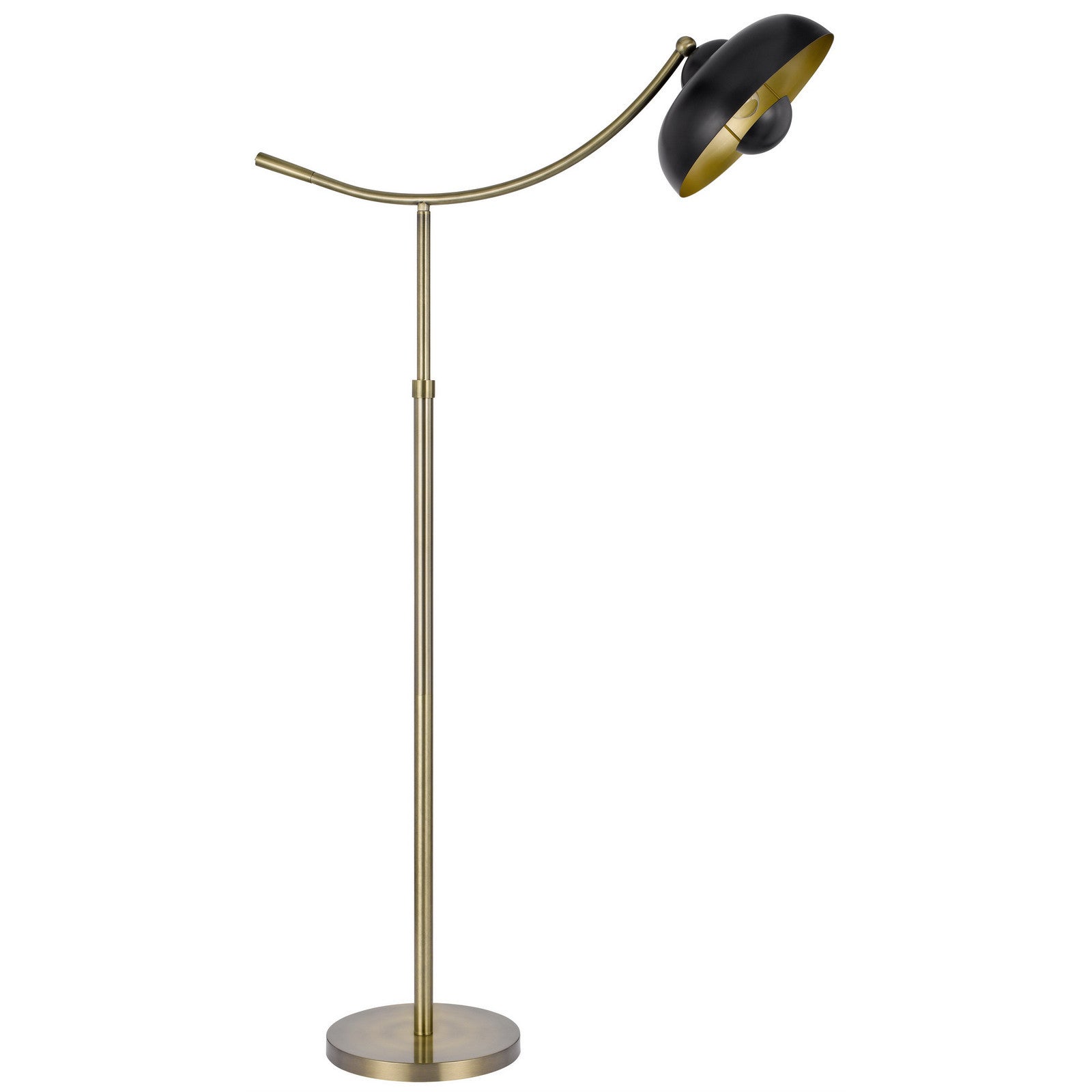 66" Bronze Adjustable Arc Floor Lamp With Bronze Dome Shade-2