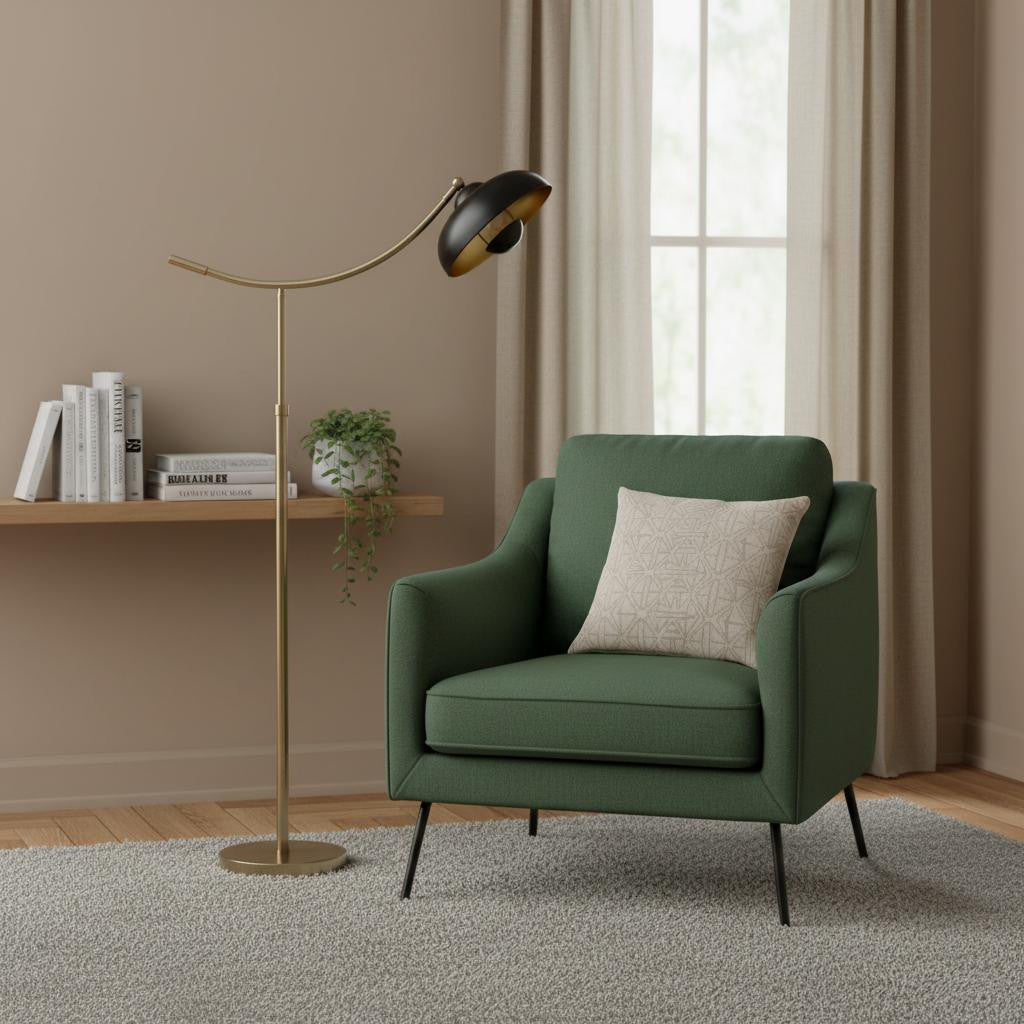 66" Bronze Adjustable Arc Floor Lamp With Bronze Dome Shade-0