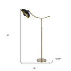 66" Bronze Adjustable Arc Floor Lamp With Bronze Dome Shade-5