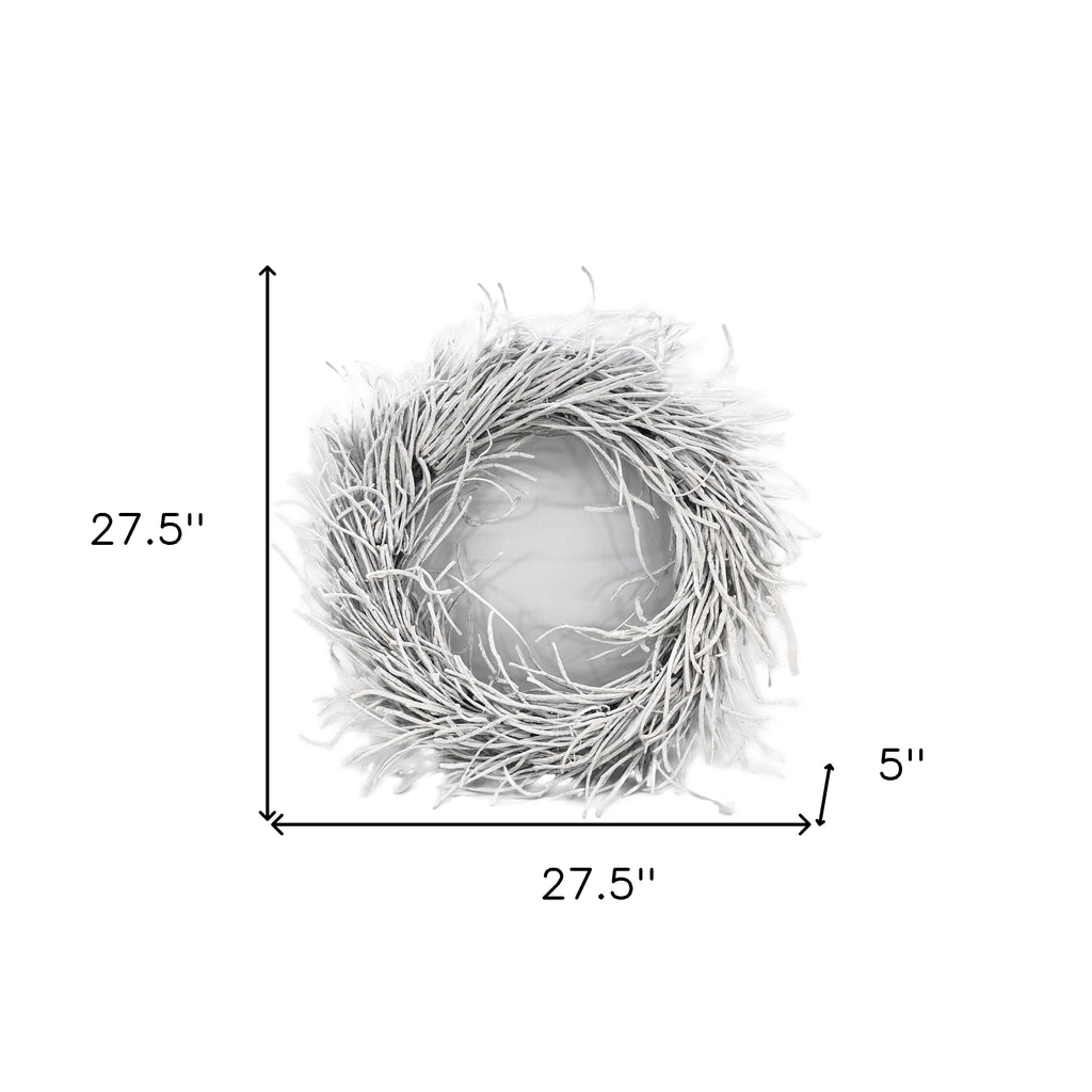 28" White Willow Dried Wreath-5