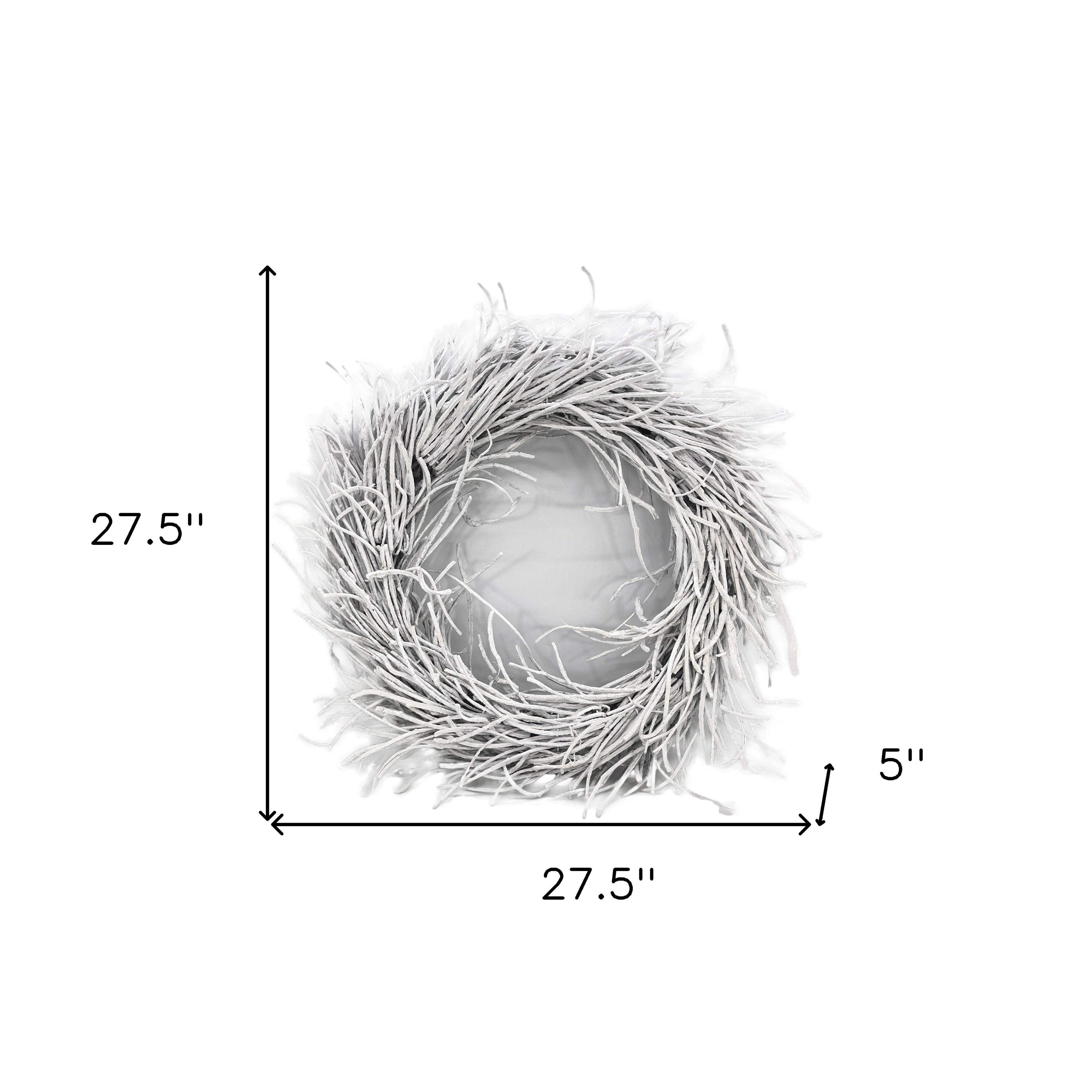 28" White Willow Dried Wreath-5