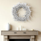 28" White Willow Dried Wreath-0