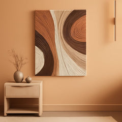 Contemporary Neutral Wall Art Plaster Texture Abstract-0