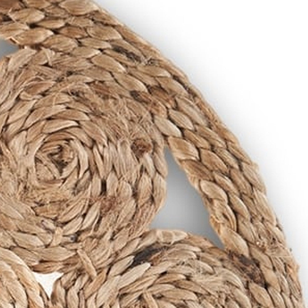 15" Set of Two Natural Braided Jute Round Placemats-4