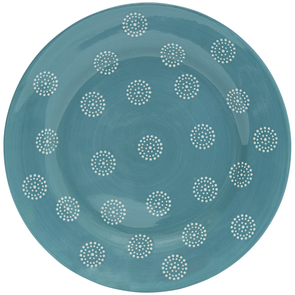 Turquoise Sixteen Piece Round Trellis Ceramic Service For Four Dinnerware Set-2