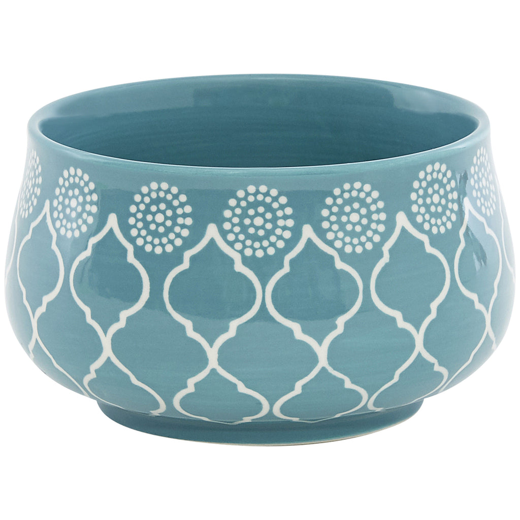 Turquoise Sixteen Piece Round Trellis Ceramic Service For Four Dinnerware Set-4