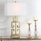 Greek Key Table Lamps Antique Gold Finish 29 Inch Led Bulbs-3