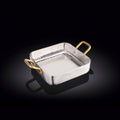 SQUARE FRY PAN WITH 2 SIDE GOLD HANDLES 5.5" X 5.5" X 1.5" | 14 X 14 X 3.8 CM
