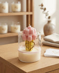 Pink Tulip Candle | Handcrafted Floral Soy Wax-0