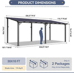 10x20 Ft Gazebo With Aluminum Frame Polycarbonate Roof-1