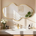 Gold Irregular Shatter proof Wall Mirror 22x36 Bathroom-0