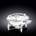 GLASS LID ROUND CHAFING DISH WITH STAND 20.5" inch X 18" inch X 13" inch | 52 X 45.5 X 33 CM 200 FL OZ | 6 L