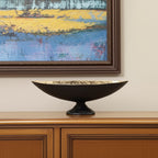 5" Black And Gold Oval Aluminum Table Vase-1