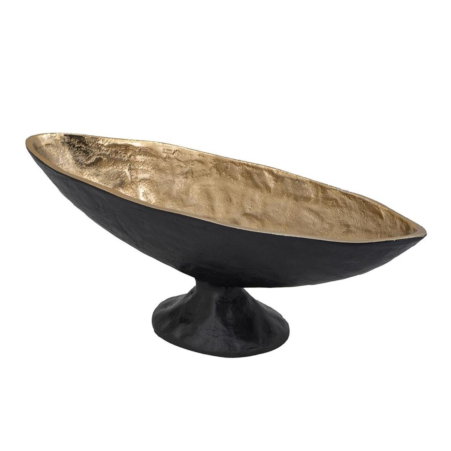 5" Black And Gold Oval Aluminum Table Vase-2