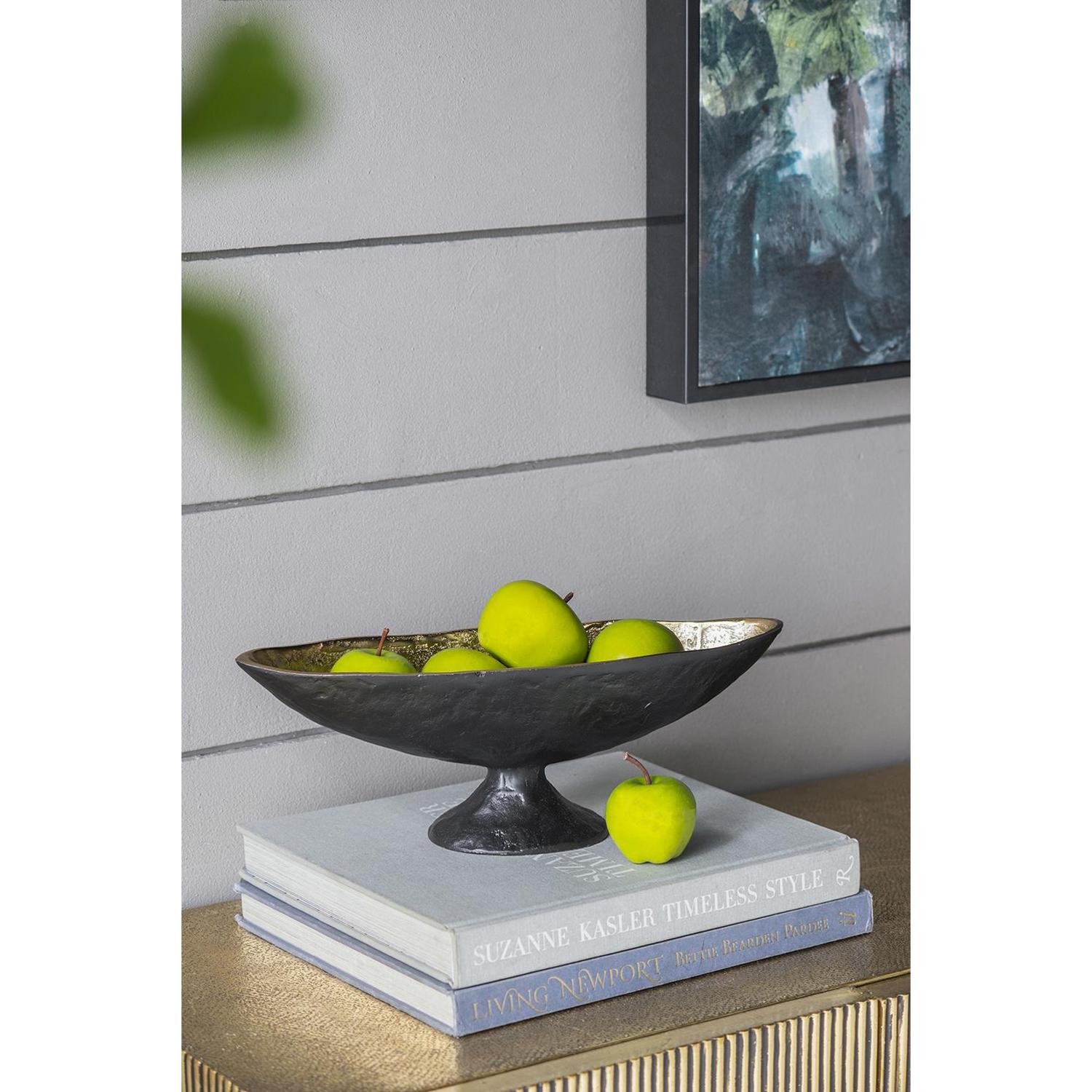 5" Black And Gold Oval Aluminum Table Vase-8