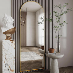 Nanoglass Arch Full Length Standing Mirror 71x26 In Gold-3