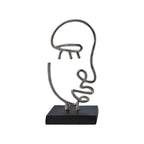 Set of Two Black and Silver Aluminum Tabletop Sculpture-3