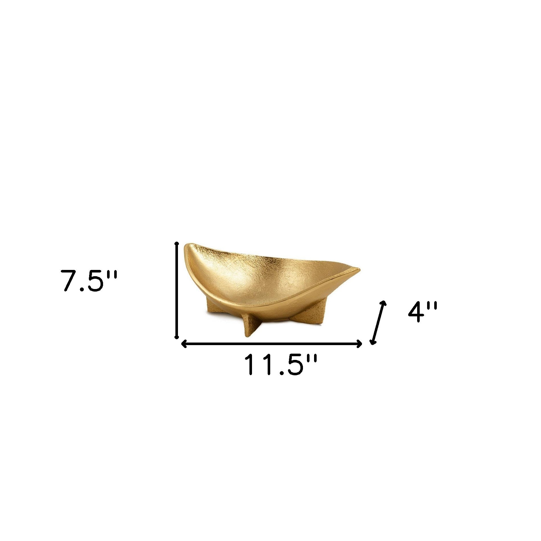 12" Gold Aluminum Oval Eye Shaped Centerpiece Bowl-3