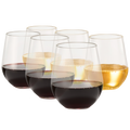 European Style Unbreakable Elegant Acrylic Stemless Wine Glasses 15 oz | Set of 6-0