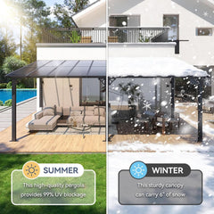 10x20 Ft Gazebo With Aluminum Frame Polycarbonate Roof-3