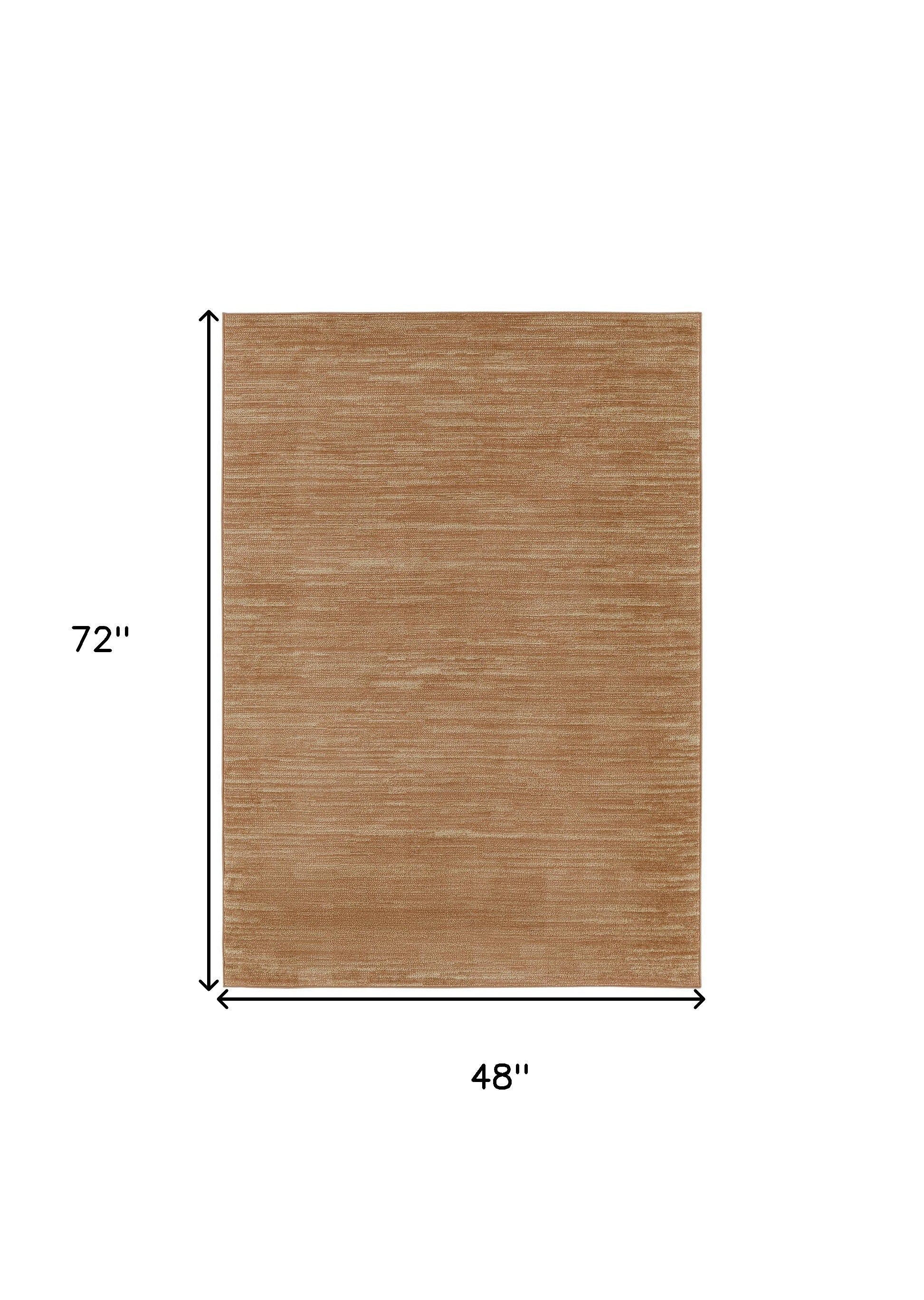 4' X 6' Rust Abstract Indoor Outdoor Area Rug-2