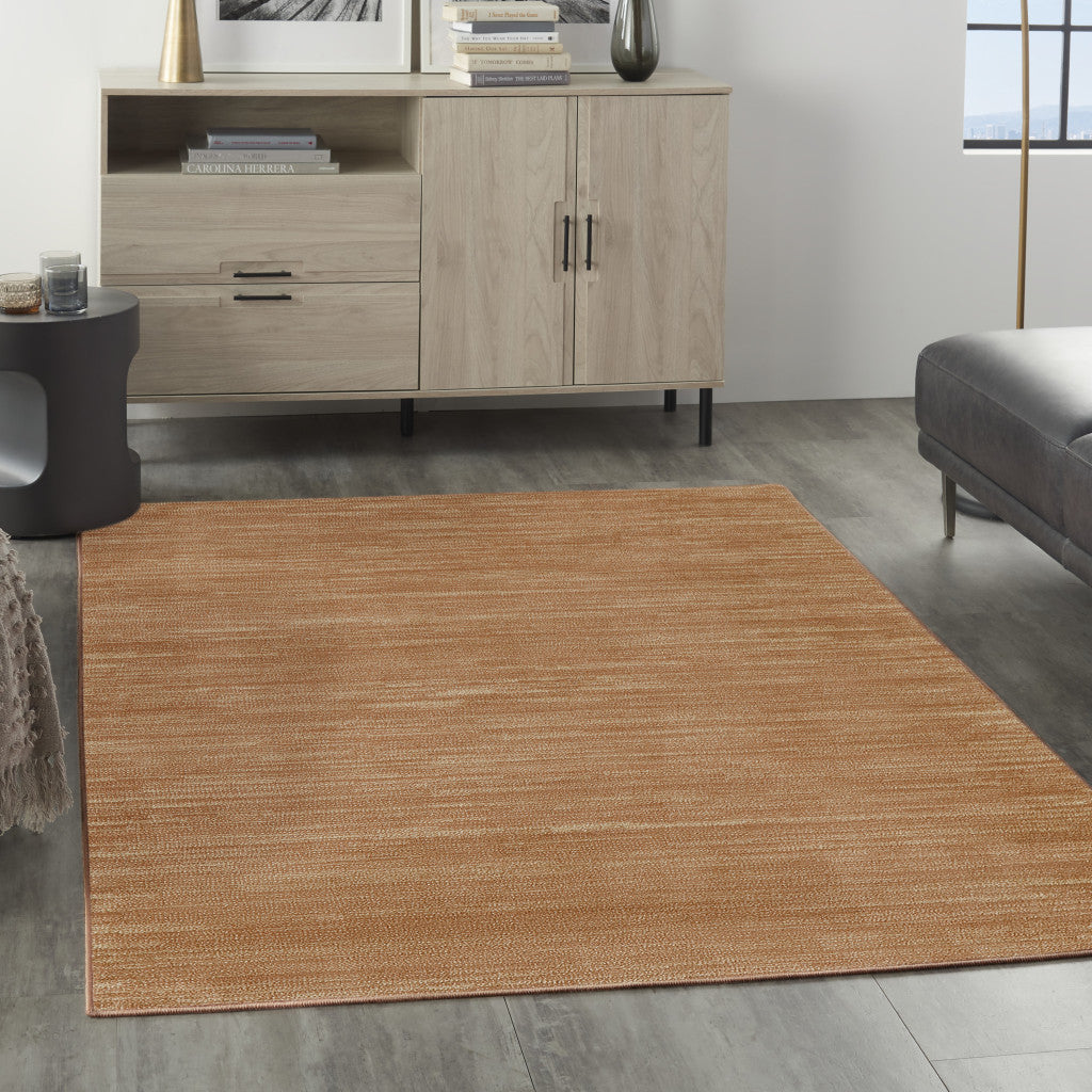 4' X 6' Rust Abstract Indoor Outdoor Area Rug-1