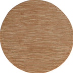 8' Rust Round Abstract Indoor Outdoor Area Rug-0
