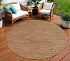 8' Rust Round Abstract Indoor Outdoor Area Rug-1