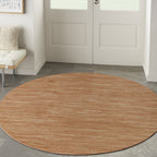 8' Rust Round Abstract Indoor Outdoor Area Rug-4