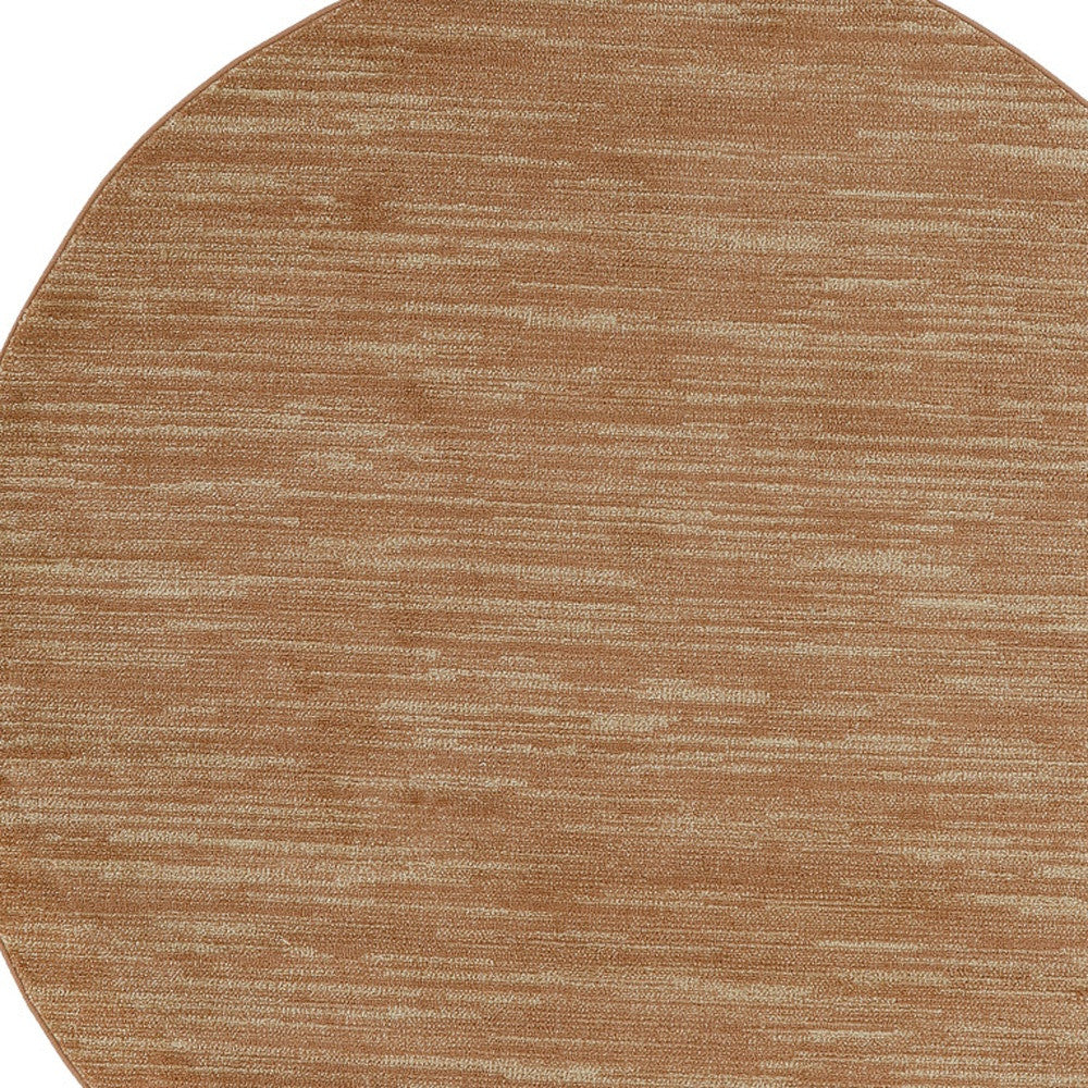 8' Rust Round Abstract Indoor Outdoor Area Rug-3