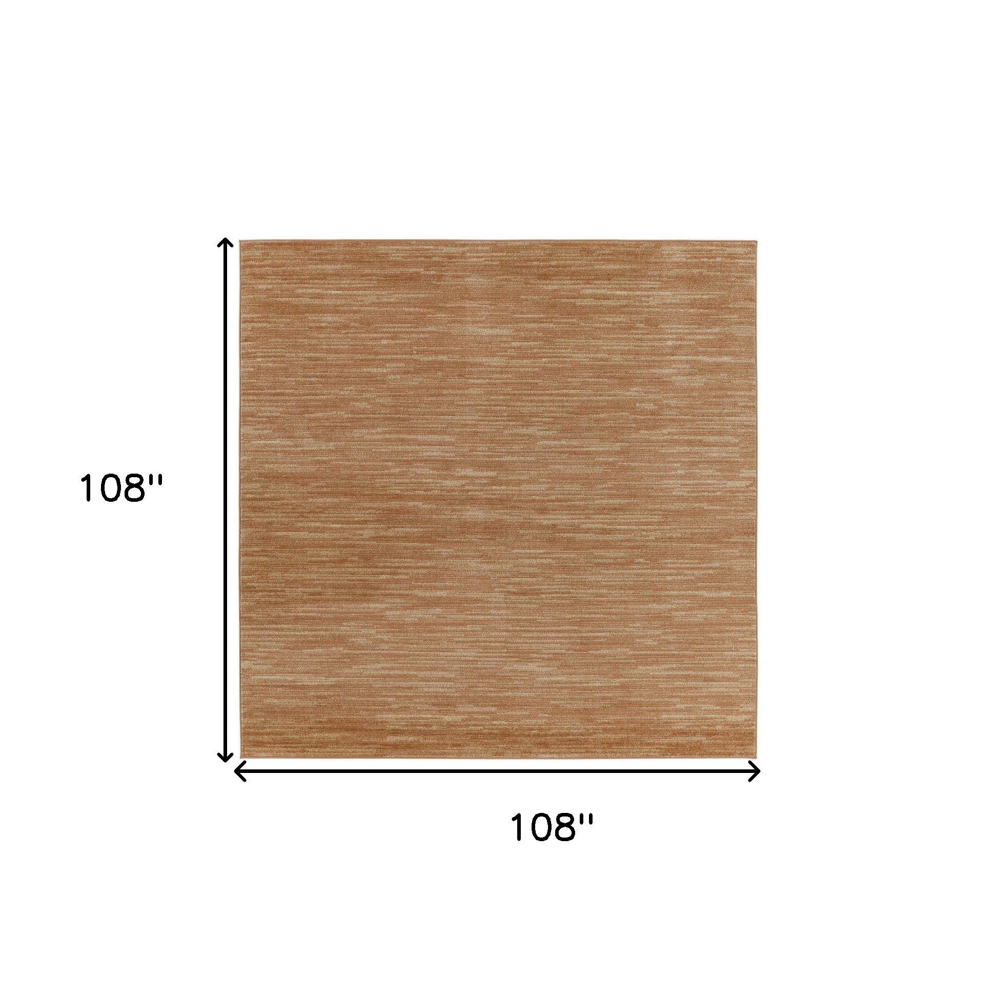 9' Rust Square Abstract Indoor Outdoor Area Rug-2