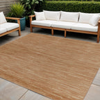 9' Rust Square Abstract Indoor Outdoor Area Rug-0