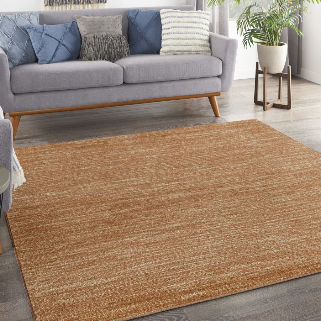 9' Rust Square Abstract Indoor Outdoor Area Rug-1