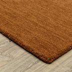 5' X 8' Rust Wool Hand Tufted Area Rug-8