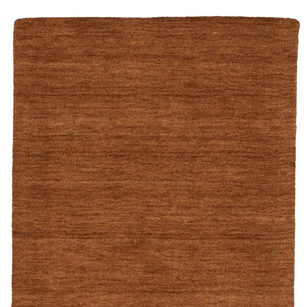 8' Rust Wool Hand Tufted Runner Rug-3