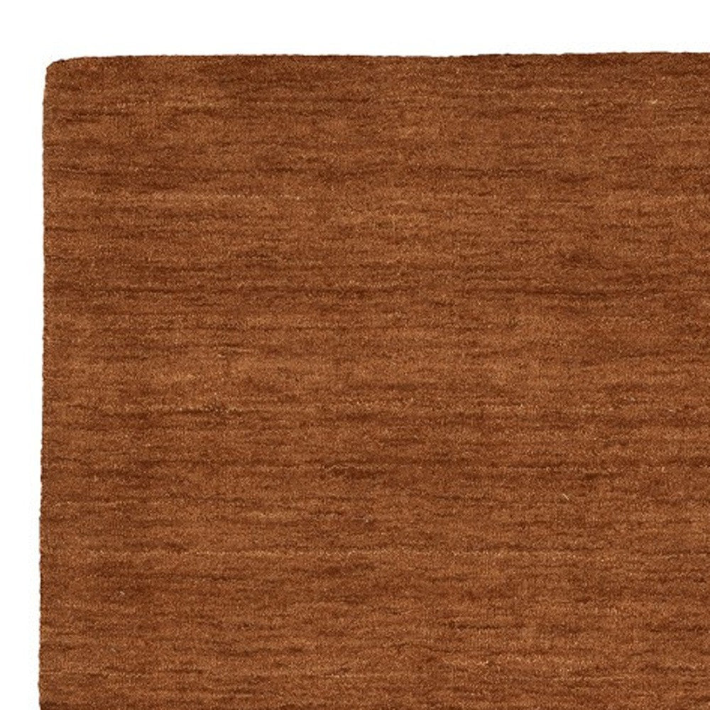 8' Rust Wool Hand Tufted Runner Rug-7