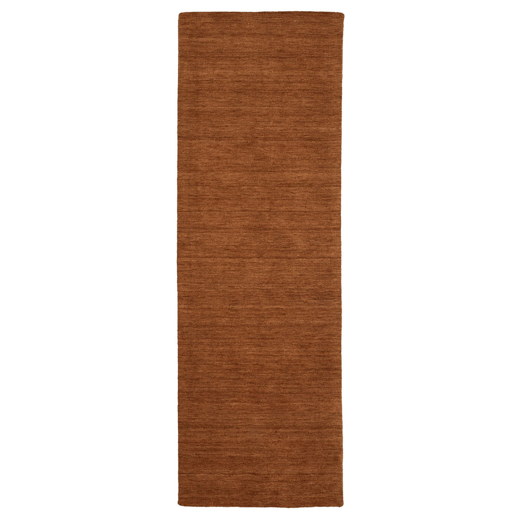 8' Rust Wool Hand Tufted Runner Rug-1