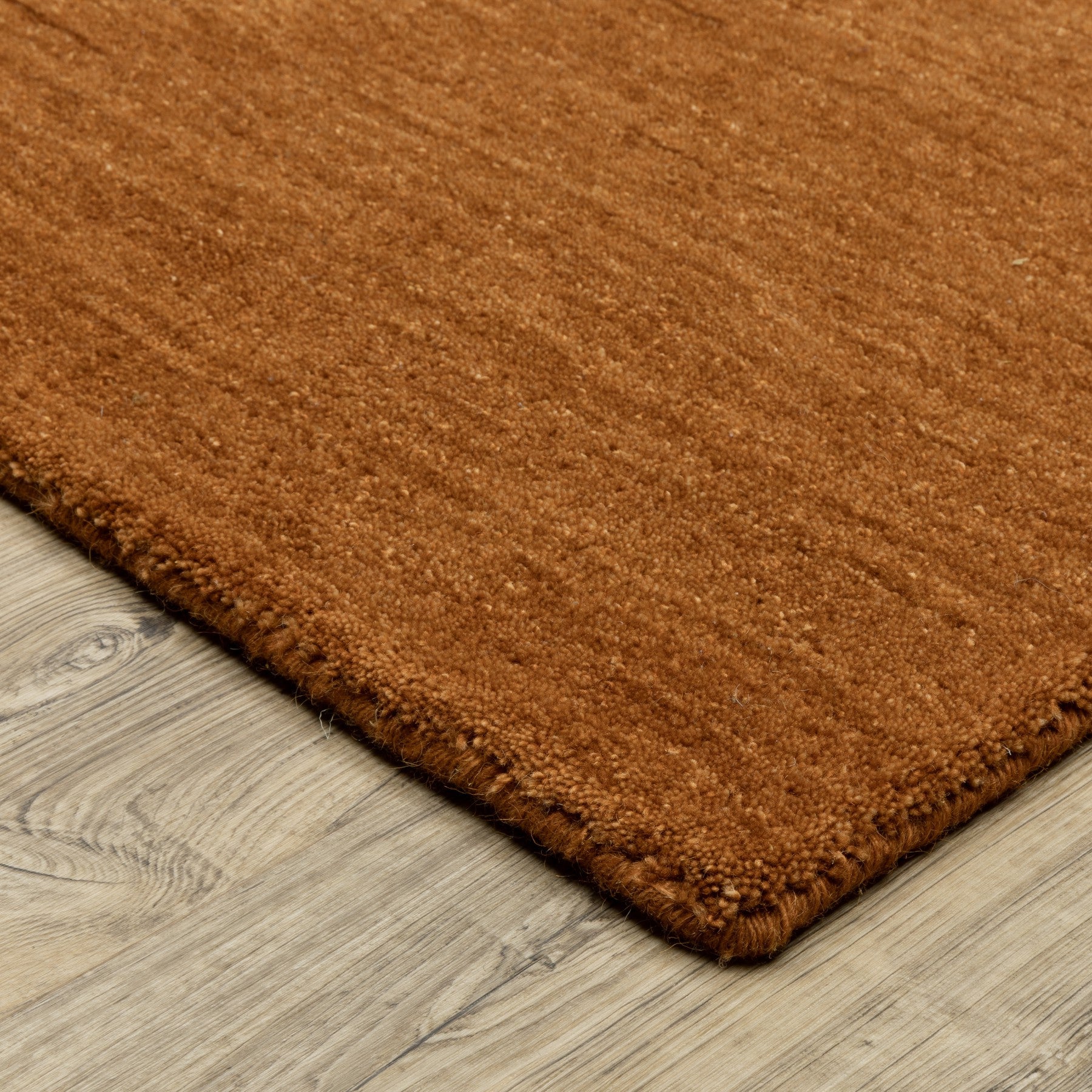 8' Rust Wool Hand Tufted Runner Rug-8