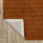 8' Rust Wool Hand Tufted Runner Rug-6