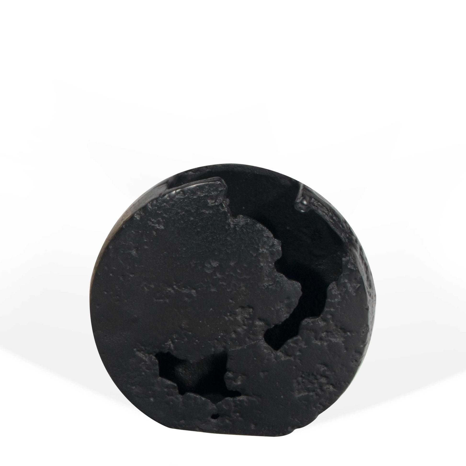 8" Black Hammered Round Aluminum Table Vase-1
