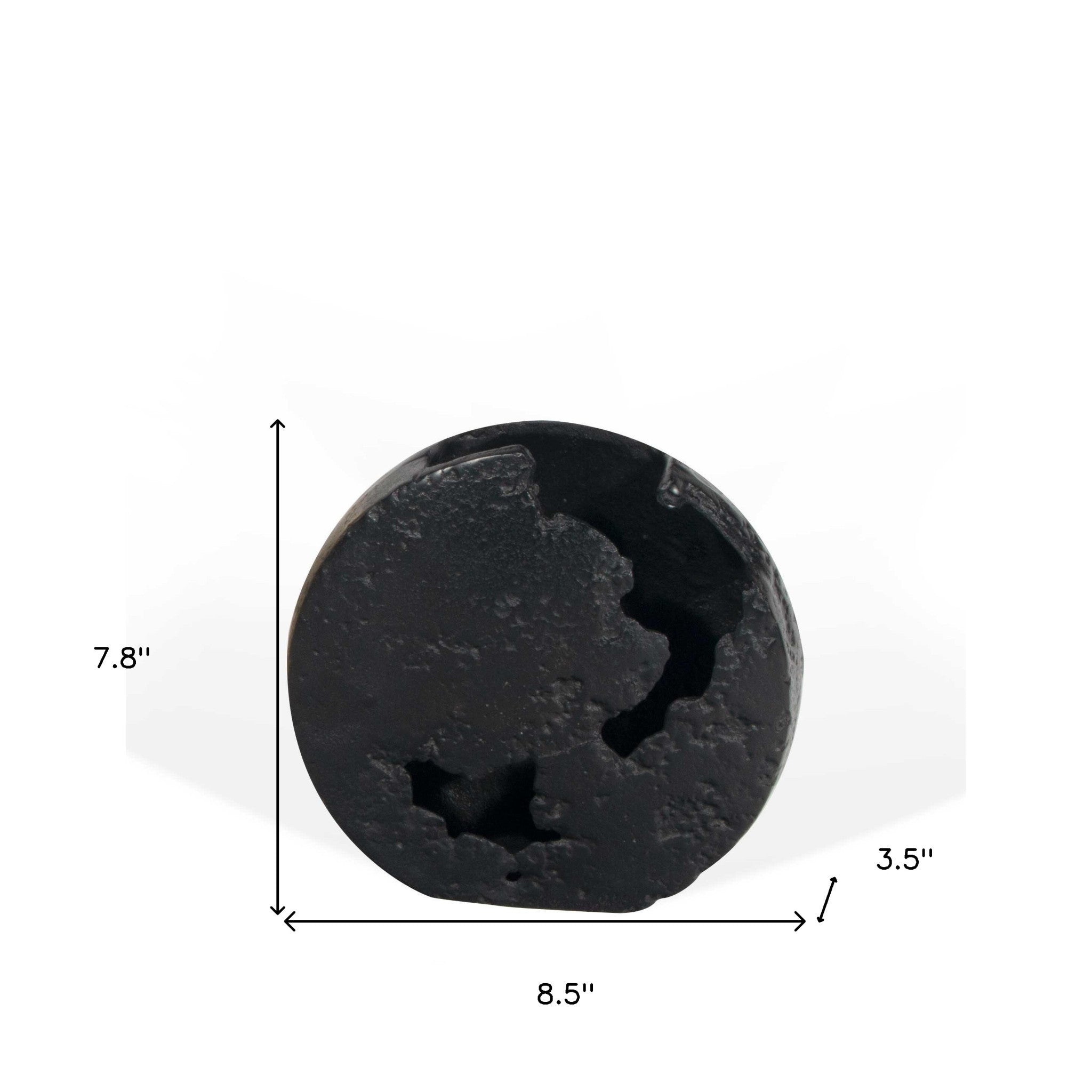 8" Black Hammered Round Aluminum Table Vase-6