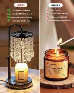 Lux urious Black Marble Crystal Candle Warmer Timer