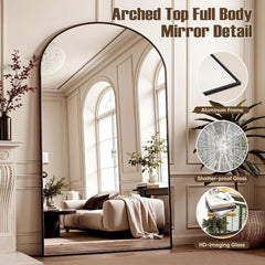 Architectural Arched Full Length Mirror 81x41 Black-4