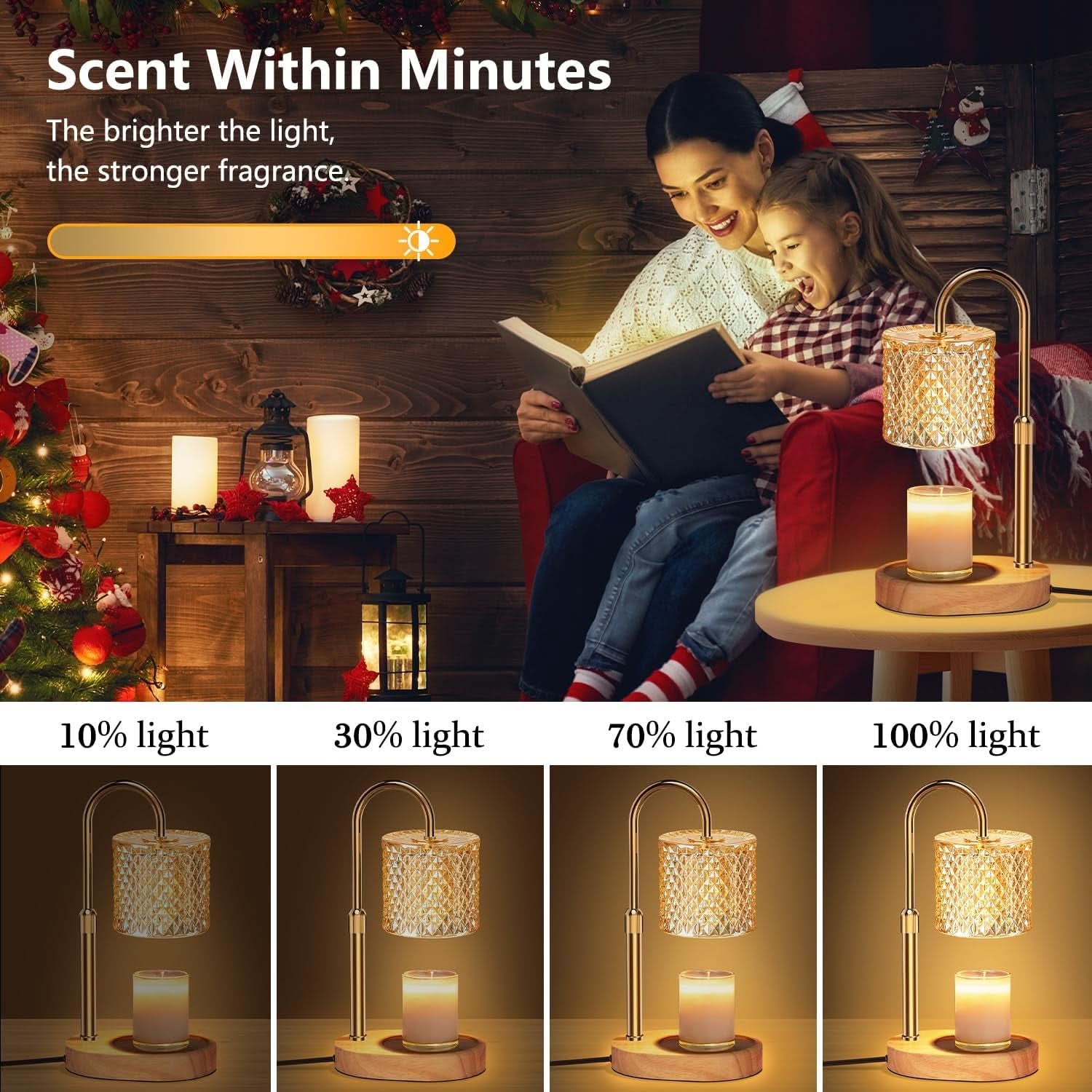 Electric Candle Warmer With Adjustable Height Dimmer