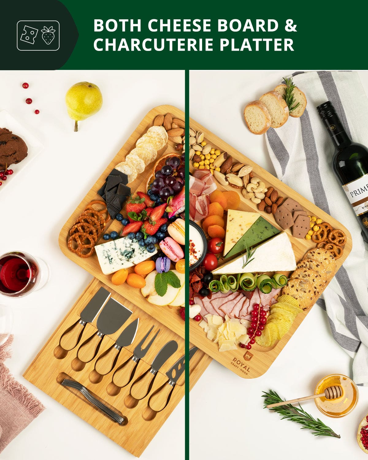 Cheese Board XXL with Cutlery Set-4