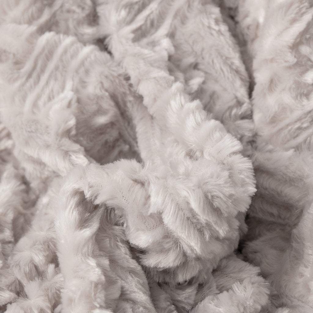 DaDalogy Lavender Grey Faux Fur Sherpa Throw Blanket-2