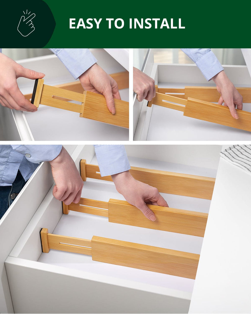 Drawer Dividers 22”, Natural-4